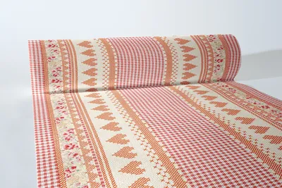 Produktbild von Airlaid Tischläufer Mathilda, 40 cm x 24 m , 1 Stück - Mank - Cottage Style Floral Herzen Karos