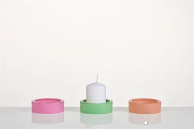 Produktbild von INNA-Glas Glas Kerzenteller ARBENITA aus Glas, pfirsich, 3 cm, Ø 9,5 cm - Kerzenuntersetzer
