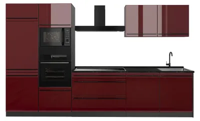 Imagen del producto de Mueble de cocina Vicco R-Line Rojo de alto brillo/Antracita 340 cm sin encimera, Model 66560