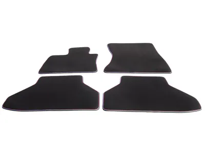 Produktbild von Fußmatten passend für BMW X6 M (E71) Premium Velours Autoteppich 4-teilig Automatten Original Qualität Schwarz, Rot, Blau