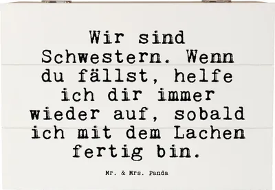 Produktbild von Mr. & Mrs. Panda Geschenkbox Wir sind Schwestern. Wenn... 22 x 15 cm - Weiß - Geschenk, Spruch, Schwestern, Freundin, Sprüche Weisheiten Zitate Lustig Weisheit Worte, Box
