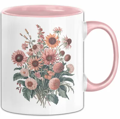 Produktbild von Botanische Blumen Tasse Geschenk Lustige Geschenkidee Spruch (Rosa)