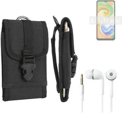 Produktbild von K-S-Trade Holster Schutz Hülle kompatibel mit Samsung Galaxy A04s Gürteltasche Handy Hülle Tasche outdoor Seitentasche schwarz 1x + Kopfhörer