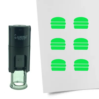 Obrázek produktu pro CombiCraft Stamp Hamburger 10mm kulatý - zelený inkoust