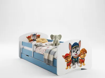 Produktbild von Happy Babies HAPPY- Kinderbett 140 x 70 mit Rausfallschutz & Bettkasten Einbett mit Matratze 70x140 Weiss Bett für Kinderzimmer