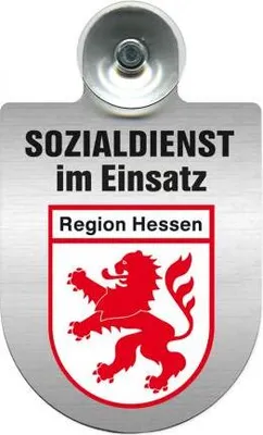 Produktbild von Einsatzschild Windschutzscheibe incl. Saugnapf - Sozialdienst im Einsatz - 309388 - incl. Regionen nach Wahl Color - Region Hessen