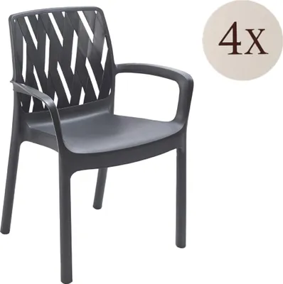 Produktbild von Rumley - Outdoor-Stuhl, Anthrazit, 4 Stühle Italy