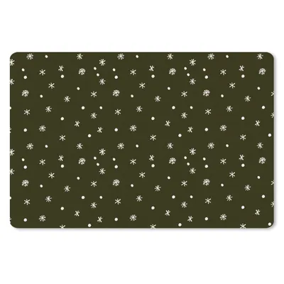 Produktbild von MuchoWow® Schreibtischunterlage Schnee - Winter - Schwarz 60x40 cm - XXL Mauspad - Großes Mauspad