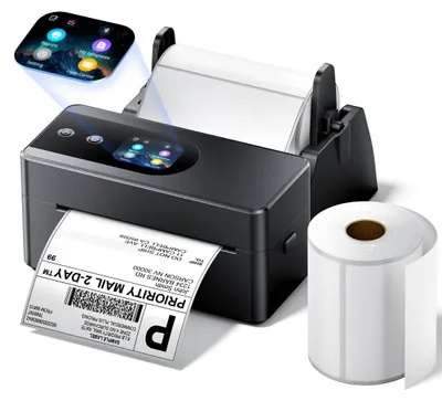 Zdjęcie produktu dla Drukarka etykiet Drukarka etykiet wysyłkowych - 4 x 6 - Termiczna - Bluetooth i USB - Czarna