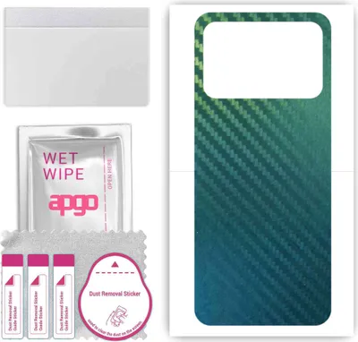 Produktbild von apgo Rückseite Schutzfolie, Skin, kompatibel mit Poco C55, Hinten Displayschutzfolie aus Vinylfolie, kratzfest, einfache Montage - Kohlenstoff-Chamäleon CAKA1