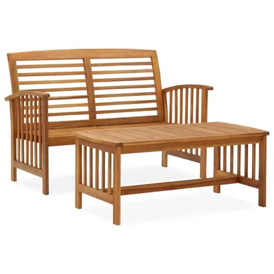 Image de vidaXL Ensemble de salon de jardin 2 pièces en bois massif d'acacia