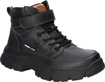 Produktbild von American Club Xd159 Kinder Winterschuhe mit Fleecefutter Klett & Reißverschluss, Winterstiefel, Winterstiefeletten, Schwarz 36