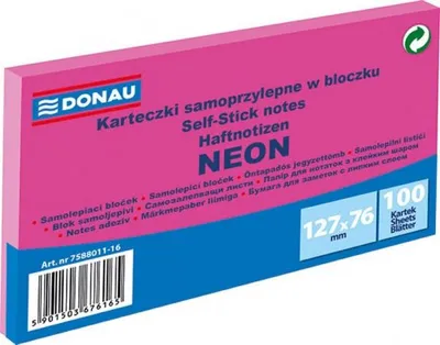 Obrázek produktu pro Samolepicí bloček 127 x 76 mm - neonově růžový 100 listů