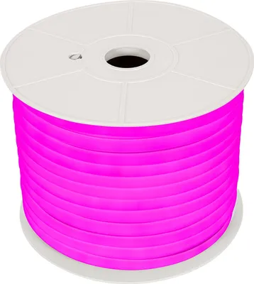 Produktbild von LED Streifenrolle Neon Dimmbar 220V 50m Rosa Halbrund 180° 7.5W/m Schnitt 100cm IP67 Rosa