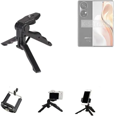 Produktbild von K-S-Trade Stativ Tisch-Ständer Dreibein Handy-Stativ Ständer kompatibel mit Ulefone Note 17 Pro Mini-Stativ Smartphone Tripod Handy-Stativ aus