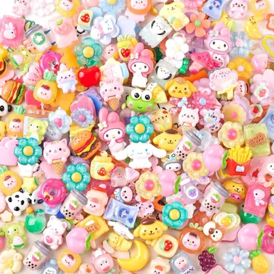 Productafbeelding van 100 Stuks Schattige Slijm Charms voor DIY Creaties