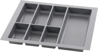 Produktbild von Agoform Besteckeinsatz Classico kürzbar 490x540x50,5mm, Kunststoff schiefergrau
