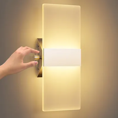Obrázek produktu pro LED nástěnná lampa o výkonu 12 W s regulovatelným stmívačem, moderní design, vhodná do obývacího pokoje, ložnice, schodiště, chodby, teplá bílá barva (3000 K)