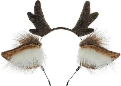 Produktbild von Katzenohren Haarreif Fuchs Wolf ohren Stirnband Hundeohren Haarband Weihnachts Geweih