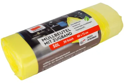 Produktbild von QUICKPACK Müllbeutel 50L m.Zugband 20er auf Rolle gelb
