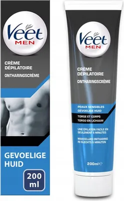 Zdjęcie produktu dla Veet Men Total Pro krem do depilacji skóry wrażliwej 200 ml