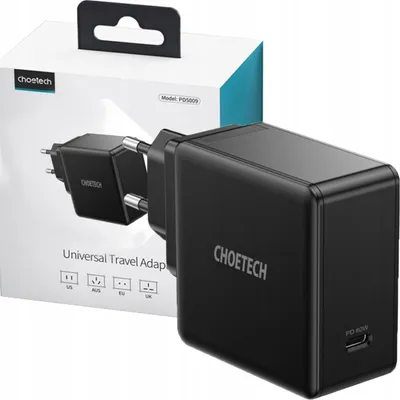 Image de Choetech Chargeur rapide Usb Type C Pd 60W 3A Noir (Q4004-Eu)