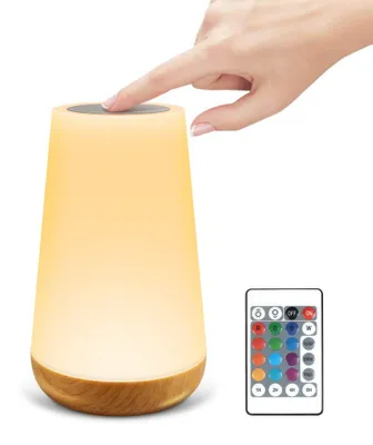 Produktbild von BNGXR LED Nachttischlampe mit Touch-Funktion und Fernbedienung, 13 Farben RGB Farbwechsel und 3 Modi, USB Aufladbar, Touch Dimmbar Atmosphäre Tischlampe für Kinder, Schlafzimmer, Camping