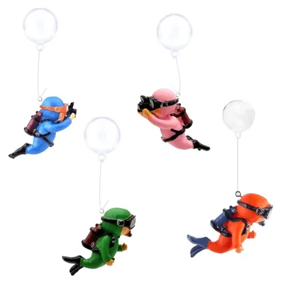 Immagine prodotto di Decorazione per acquario - Sommozzatori - Set da 4 - Resina - 6,1 x 3,5 x 2,5 cm
