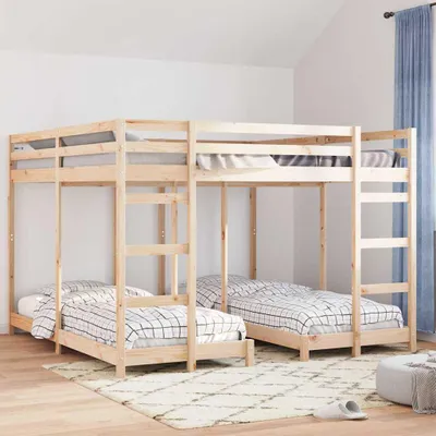 Immagine prodotto di Maison Exclusive - Letto a castello triplo naturale 80 / 200 x 200 cm
