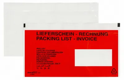 Produktbild von 250x DOCUFIX Dokumententaschen *Lieferschein/Rechnung*Schweiz 245x125+20mm