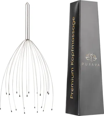 Produktbild von PURAVA ® Das Original Kopfmassagegerät mit 20 Fingern, Metallgriff -  neuwertig