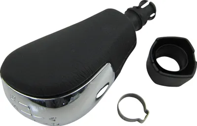 Produktbild von Original Leder Schaltknauf Knauf Knopf 5-Gang Schwarz Alu Chrom passend für VW