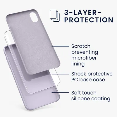 Produktbild von kwmobile Hülle kompatibel mit Apple iPhone XR Hülle - Silikon Handy Case - Handyhülle weiche Oberfläche - kabelloses Laden - Purple Cloud