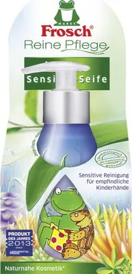 Produktbild von Frosch Kinder Sensitiv-Seife 300 ml, Haut, Flüssigseife, Pumpenflasche, Reinigend, Feuchtigkeitsspendend, Schutz, Gemischte Farben, 300 ml