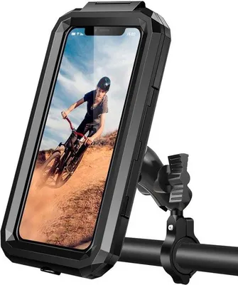 Zdjęcie produktu dla Uniwersalny uchwyt na telefon do roweru, wodoodporny, obrót o 360 stopni, uchwyt zabezpieczający do roweru dla smartfonów o przekątnej od 35 do 68 cali – nowość z ulepszeniami