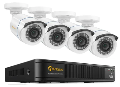 Image de Système de vidéosurveillance avec 4 caméras 1080p Full HD, filaire, avec vision nocturne