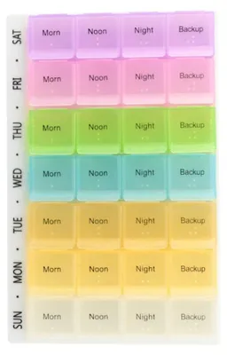 Imagen del producto de Caja para pastillas de tamaño XL con 28 compartimentos para 7 días