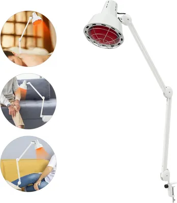 Produktbild von Infrarot Therapielampe - Rotlicht Klemmlampe - 100–300 W - 180° verstellbar - Dimmbar mit Drehschalter - 220 V - Weiß