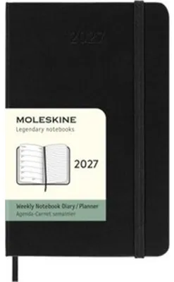 Produktbild von Moleskine 12 Monate Wochen Notizkaledner 2027, Pocket/A6, 1 Wo = 1 Seite, rechts linierte Seite, fester Einband, Schwarz