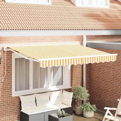 Produktbild von Markisenersatzstoff Gelb und Weiß 235 x 195 cm Polyester