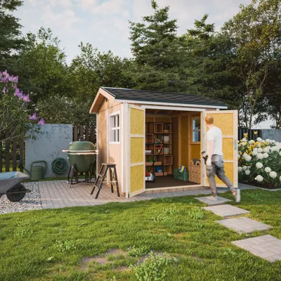 Produktbild von Gartenhaus  5,9 m² - H252x250x294 cm - Timbela M913A-HARVEST HONEY