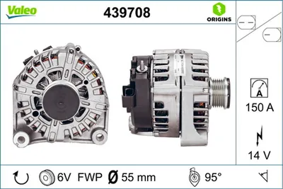 Immagine prodotto di Alternatore 14 V 150 A Ø 55 mm VALEO per, tra le altre, BMW X1