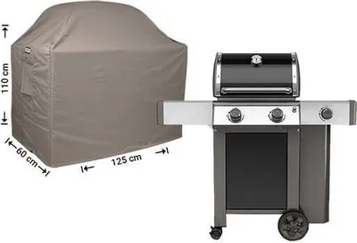 Produktbild von Raffles Covers Schutzhülle für Gasgrill 125 x 60 H: 110/100 cm | Atmungsaktiv | Wasserdicht | UV-beständig | Doppelnähte | Elastischer Kordelzug