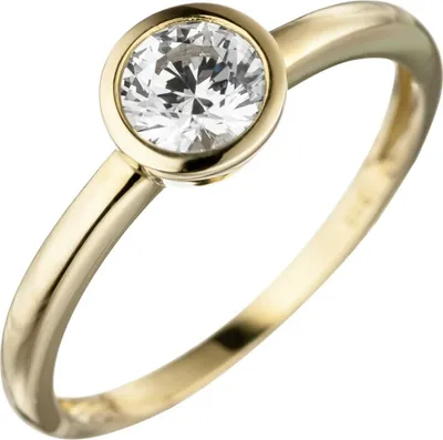 Produktbild von Ring Damenring aus 333 Gold Gelbgold mit Zirkonia weiß Fingerring Goldring Damen Innenumfang 52mm  Ø16.6mm
