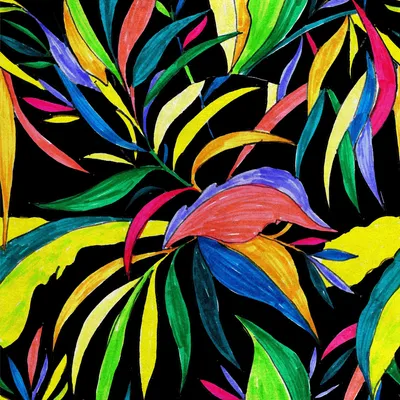 Image de Royal Velvet Tissu Polyester A coudre - Motif feuilles multicolores 2