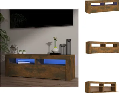 Produktbild von vidaXL TV-Schrank mit LED-Leuchten Räuchereiche 120x35x40 cm -  TV-Möbel