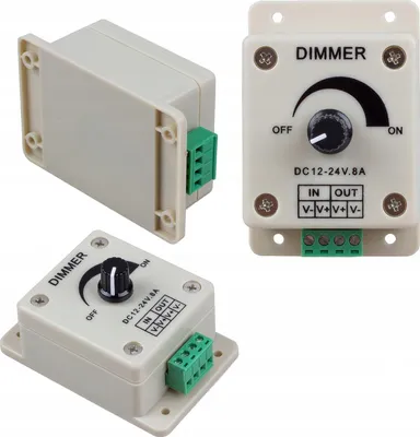 Productafbeelding van Dimmer Potentiometer Handmatig - 12V/24V 8A 96W/192W | 89x60x55mm | voor LED-Stripverlichting