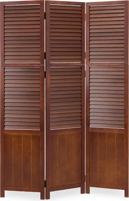 Image de Paravent Séparation de pièce 3 pièces Bois Cloison Marron
