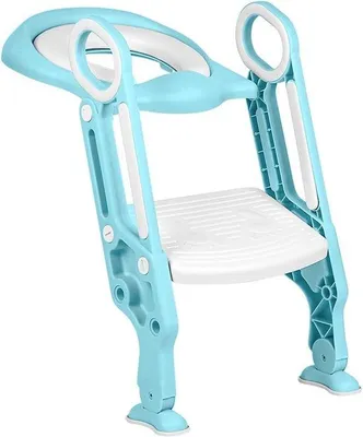 Produktbild von Kindertoiletbrille mit Treppe und Antirutsch-Stufenhilfe - Weiß