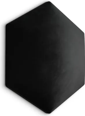 Produktbild von Muralo Polsterpaneel HEXAGON Wandpolster Wandkissen Bettkopfteil Wandpaneel Magic Velvet Schwarz 2219 35cm x 40cm